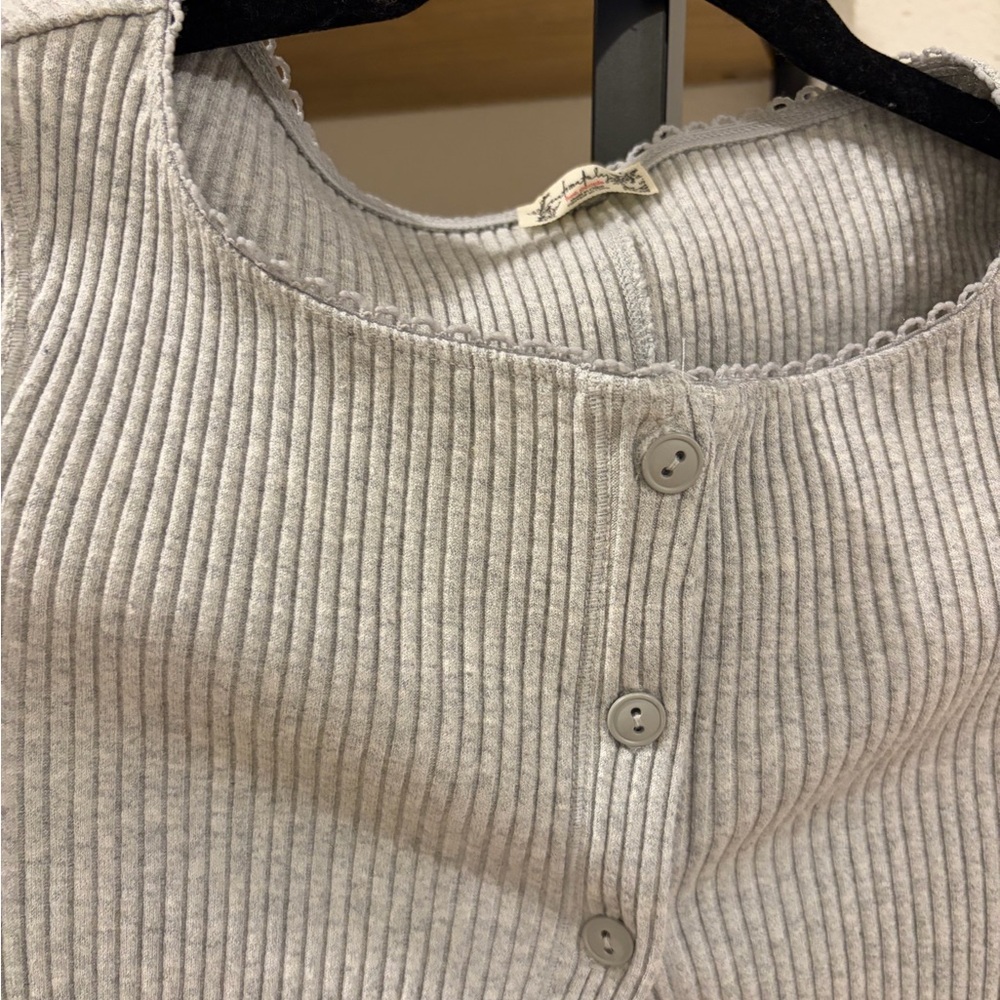 Free People Most Wanted Cardi Size Small Light Grey - Picture 5 of 7